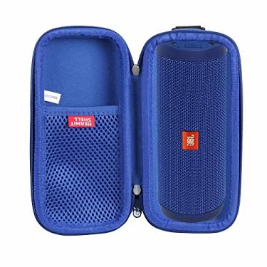 Imagem de Hermitshell Estojo rígido de EVA para alto-falante Bluetooth portátil à prova de respingos JBL Flip 3/Flip 4 (azul)