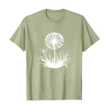 Imagem de Camisetas femininas fofas gola redonda girassol flores silvestres estampa casual camiseta tops de malha, Verde menta, P