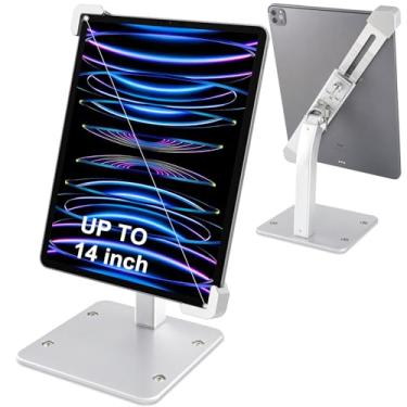 Imagem de Dosvsi Quiosque de tablet antifurto, suporte de bancada para iPad com trava e chave de segurança, suporte de tablet de mesa resistente para negócios, para iPad Pro 12.9 Air, Galaxy Tab, Surface,