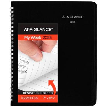 Imagem de AT-A-GLANCE Agenda 2025, semanal, 18 cm x 21 cm, médio, estilo bloco, DayMinder, preto (G5350025)
