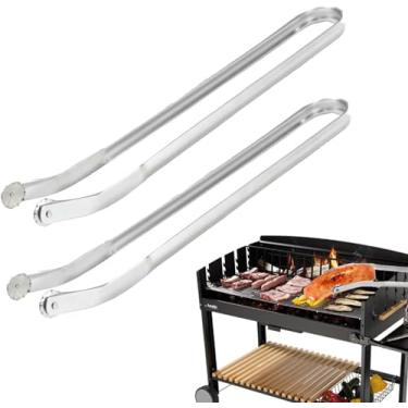 Imagem de Linguiça De Churrasco, Pinças De Cozinha De Churrasco De Aço Inoxidável Para Cozinhar, Pinças De Cozinha De Cabo Longo Para Tornar Legumes De Carne De Bife De Bacon (Pacote de 1)