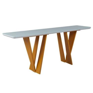 Imagem de Aparador Buffet Chile C03 135 Cm Cor Laca Off White/caramelo