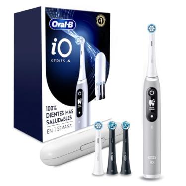 Imagem de Oral B iO Series 6 –Escova de Dente Elétrica Recarregável Sensor de Pressão, Cabo Ergonômico+Estojo, Cinza 100-240V