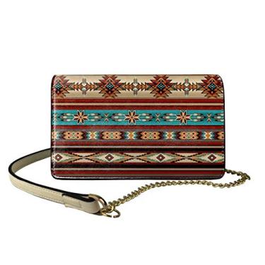 Imagem de GOSTONG You Are My Sunshine Bolsa feminina com estampa de girassol, bolsa mensageiro transversal para viagens e compras, Estampa étnica com listras astecas, One Size