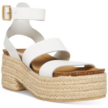 Imagem de Steve Madden Sandália feminina com salto Kelton, Couro branco, 8