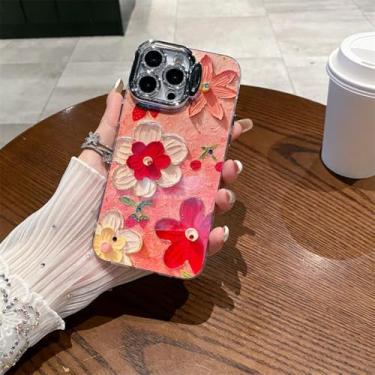 Imagem de Blu-ray flores capa de telefone para iphone 15 14 13 12 11 pro max lente filme tudo incluído capa, a1, para iphone 13pro