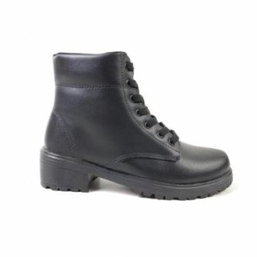 Imagem de Bota Lg Camilla Calçados Coturno Salto Sem Salto Casual Cadarço Feminina-Feminino