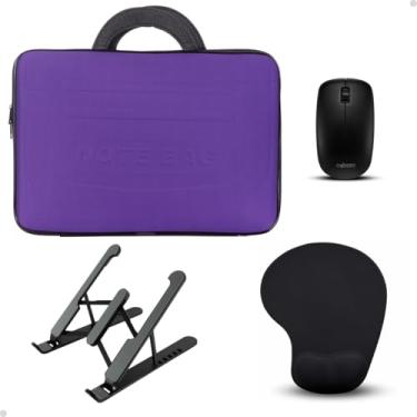 Imagem de Pasta Notebook Feminina Mouse Gamer Suporte Mesa Apoio Para Mouse Kit Pc (Roxa, 15,6")