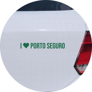 Imagem de Adesivo de Carro Eu amo Porto Seguro - I Love Porto Seguro - Cor Verde