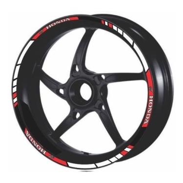 Imagem de Friso Adesivo Refletivo Tunning Roda De Moto Honda Vermelho - Resitank