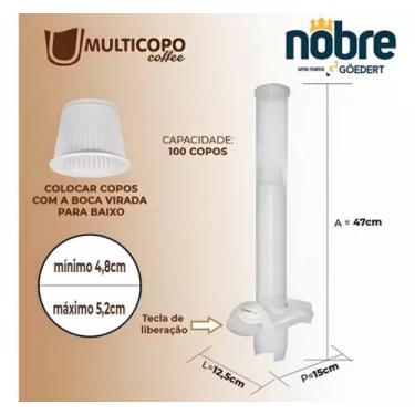 Imagem de Dispenser para Copos Descartáveis de 50ml Transparente Multicopos