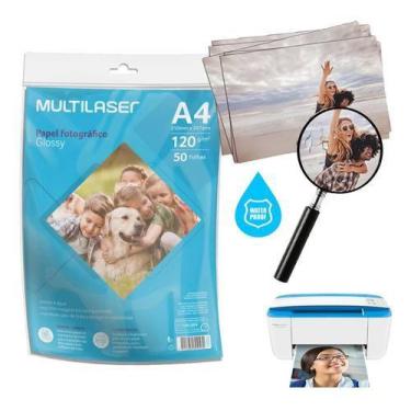 Imagem de Papel Fotográfico A4 Glossy 120g 50 Folhas Premium Original - Multilas