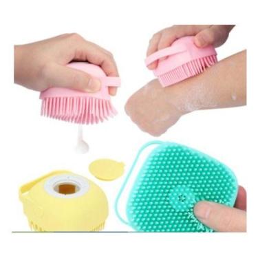Imagem de Esponja De Silicone Banho Massageador Com Dispenser Shampoo - oem