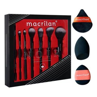 Imagem de Kit De Pincéis Para Maquiagem ED009 + Kit de Três Esponjas EP26 Macril