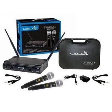 Imagem de Microfone uh - 08 mm sem fio duplo uhf digital de bastão profissional 