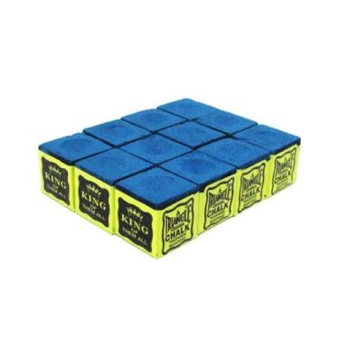 Imagem de 12 Giz Triangle King Azul Original Usa Taco Sinuca Bilhar Dz - Tacolân
