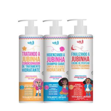 Imagem de Kit Widi Infantil Shampoo, Condicionador, Creme de Pentear Pesadinho J