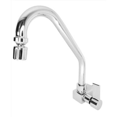 Imagem de Torneira Bica Móvel De Parede Quadrada Com  Arejador Articulado C65 - 