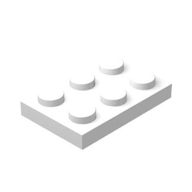 Imagem de Classic White Plates Bulk, White Plate 2x3, Building Plates Flat 100 Piece, Compatible with Lego Parts and Pieces: 2x3 White Plates(Color: White)