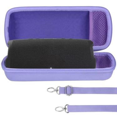 Imagem de Lebakort Capa rígida compatível com alto-falante Bluetooth JBL Charge 5 Charge 4 à prova d'água (capa lilás)