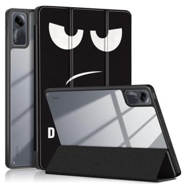 Imagem de Xuanbeier Capa para Xiaomi Redmi Pad SE 11 polegadas 2023, capa fina de três dobras com capa rígida transparente traseira e suporte para caneta, capa inteligente com função despertar/hibernar