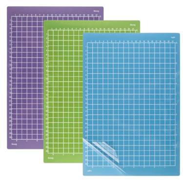 Imagem de 3 peças de tapete de corte de 21,5 x 30,5 cm para Cricut Joy Xtra (StandardGrip, LightGrip, StrongGrip), tapetes de corte reutilizáveis para artesanato e película protetora, tapete de máquina de