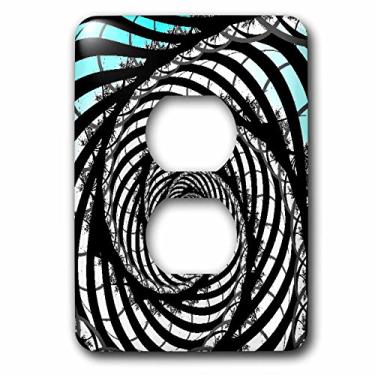 Imagem de 3dRose Lsp_62028_6 Zebra fractal com tampa de tomada Aqua Plug