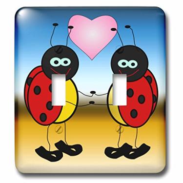 Imagem de 3dRose lsp_76732_5" Interruptor de botão duplo de desenho de Lady Bugs In Love