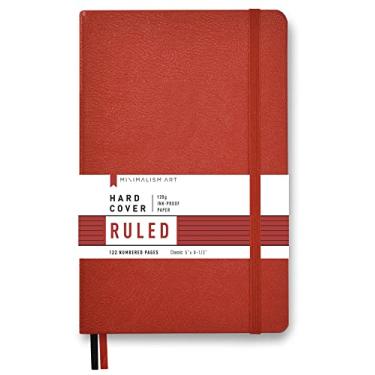 Imagem de Arte minimalista, capa rígida premium para caderno, pequeno, clássico, 12,7 cm x 8,3 pol. , 7 mm de largura, vermelho, 122 páginas numeradas, bolso reforçado, marcador de livro de fita, papel à prova de tinta 120 g/m² em São Francisco
