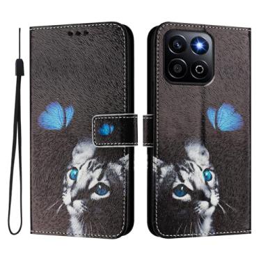 Imagem de Capa carteira para Honor X7C 4G, 3 compartimentos para cartão, 1 compartimento para dinheiro, capa flip de couro PU com padrão fofo, capa com fivela magnética à prova de choque, compatível com sem fio