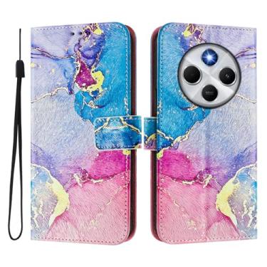 Imagem de Capa carteira para Xiaomi Poco C75, 3 compartimentos para cartão, 1 compartimento para dinheiro, capa flip de couro PU com padrão fofo, capa com fivela magnética à prova de choque, compatível com sem