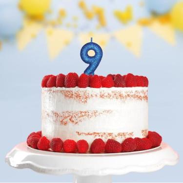 Imagem de Vela De Aniversário Número Glitter Azul Com 1 Un. - Tamarozzi, 9
