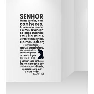 Imagem de Adesivo de Parede Salmo 139 Decorar Sala Quarto e Igrejas - Colakoala 