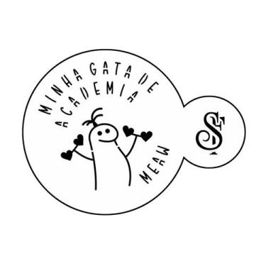 Imagem de Stencil Para Bolo Flork Minha Gata de Academia  - 1 Unidade - Sonho Fi