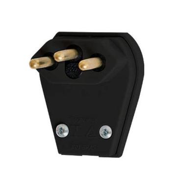 Imagem de Plugue de Sobrepor Tomada Macho 3 Pinos 20A Preto Pezzi