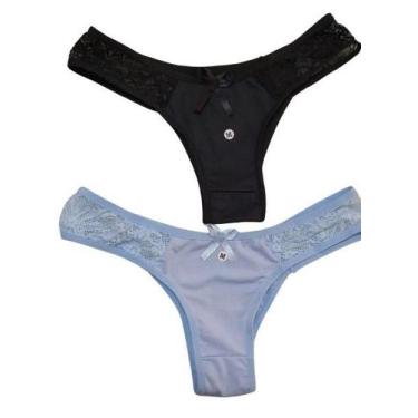 Imagem de Kit 2 tangas calcinha feminina,microfibra,renda,Jessica - DMIA, G