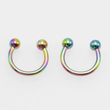 Imagem de Piercing Septo Ferradura Nariz Cartilagem Preto Prata Ouro - De Castro