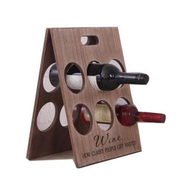 Imagem de Suporte vinho retratil decorativo premium madeira 6 garrafas - Yeet