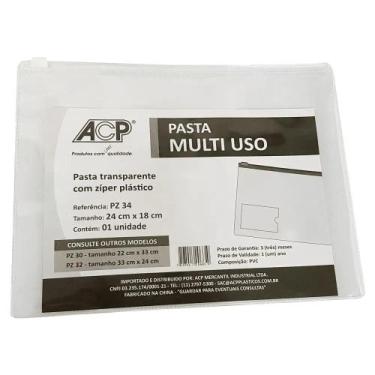 Imagem de Pastas Ziper Transparente Escolar PZ 34 24x18 cm Multiuso Organizadore