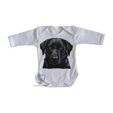 Imagem de body nenê criança roupa bebê manga longa  Labrador Preto - Empório Dut