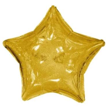 Imagem de Balão Metalizado Estrela Hologlitter Ouro 18 (46cm) - GRABO