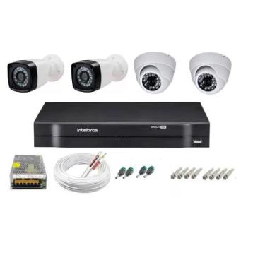 Imagem de Kit cftv 4 cameras de segurança + dvr 4ch Intelbras full hd Promo