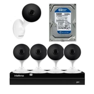Imagem de Kit 5 Câmeras IMX Full Hd Wi-fi Com Hd 160gb E Nvd 1408 - Intelbras