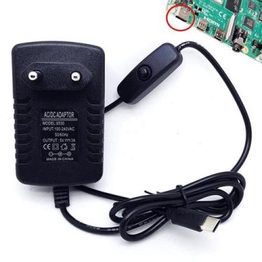 Imagem de Fonte Para Raspberry Pi4 5v 3a Botão On Alto Desempenho U1002 - Adapte