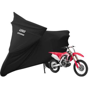 Imagem de Capa Cobrir Moto CRF 250 R Honda De Tecido Lycra Com Logo - Mz, Preta