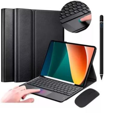 Imagem de Kit Capa C/Teclado Touchpad + Mouse + Caneta Stlylus Para Galaxy Tab A