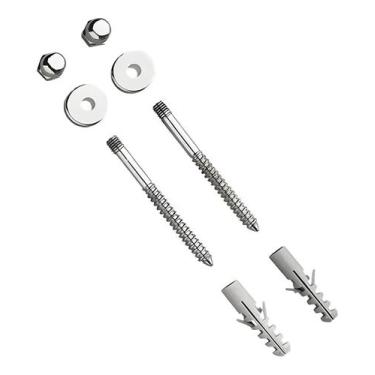Imagem de Kit Parafuso Inox Cromado 8mm Fixação Vaso Sanitário E Bidê - Premium