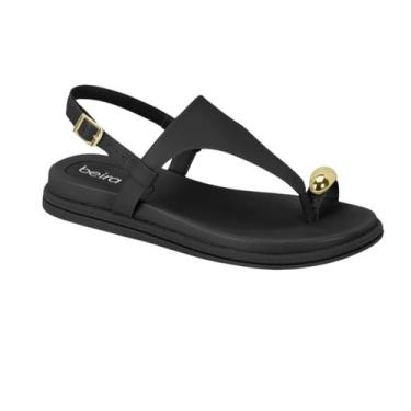 Imagem de Sandalia Feminina Baixa  Beira Rio Conforto Dedo 8513113, Preto, 35