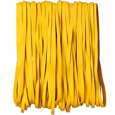 Imagem de AMUU Elásticos Grandes Amarelos, Pacote com 50 Unidades, 8", Grande Elástico para Lata de Lixo, Conjunto de Elásticos para Material de Escritório, Pastas de Arquivo, Caixa, Livros, Presentes, Caderno