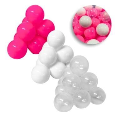 Imagem de Kit 100 Bolinhas De Piscina Pacote De 3 Cores Azul Rosa Pink Chá Revelação Não Amassa Chiqueirinho Enfeite (Pink)